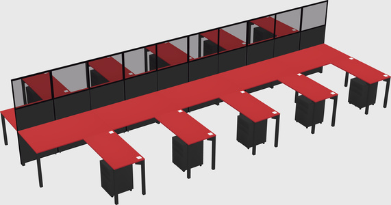 Shared l-shape cubicle