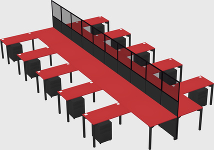 Shared l-shape cubicle