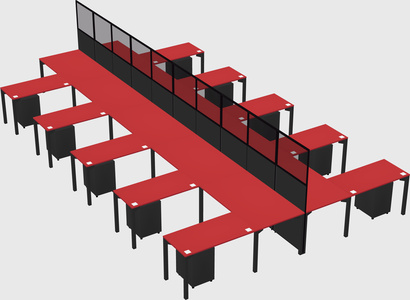 Shared l-shape cubicle
