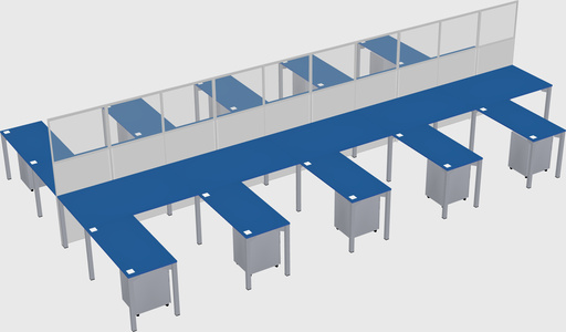 Shared l-shape cubicle