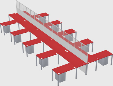 Shared l-shape cubicle