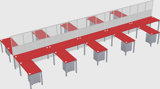 Shared l-shape cubicle