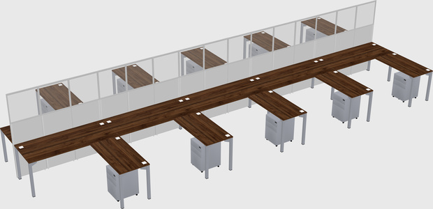 Shared l-shape cubicle