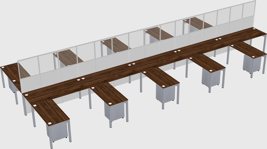 Shared l-shape cubicle