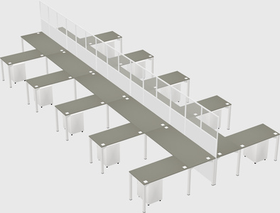 Shared l-shape cubicle