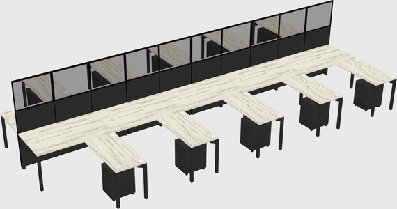 Shared l-shape cubicle