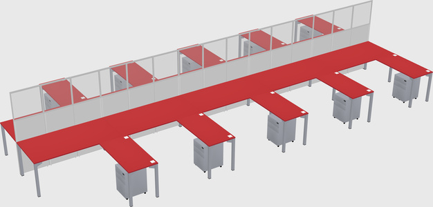 Shared l-shape cubicle