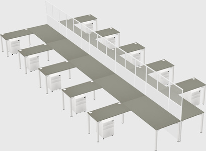 Shared l-shape cubicle