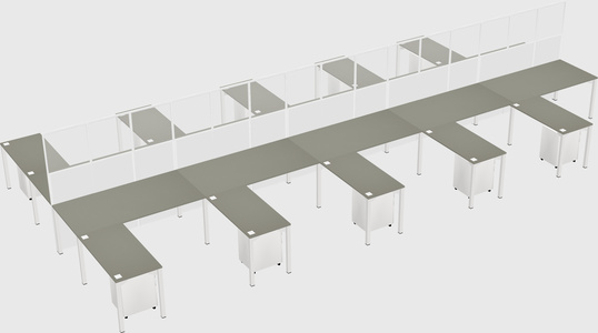 Shared l-shape cubicle