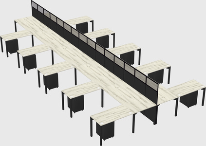 Shared l-shape cubicle