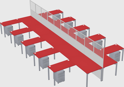 Shared l-shape cubicle