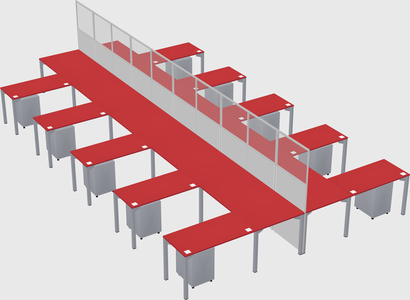 Shared l-shape cubicle