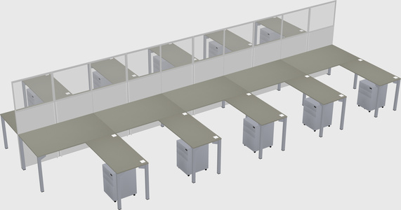 Shared l-shape cubicle