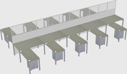 Shared l-shape cubicle