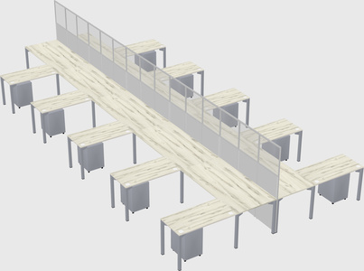 Shared l-shape cubicle