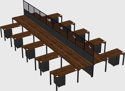Shared l-shape cubicle