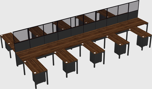 Shared l-shape cubicle