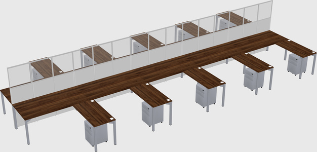 Shared l-shape cubicle