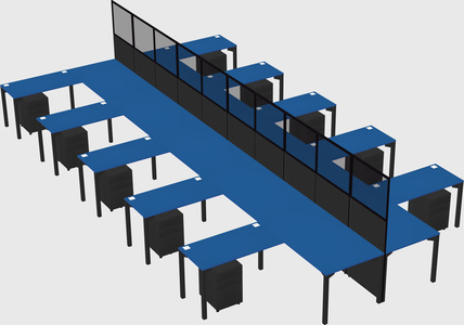 Shared l-shape cubicle