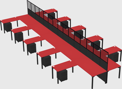 Shared l-shape cubicle