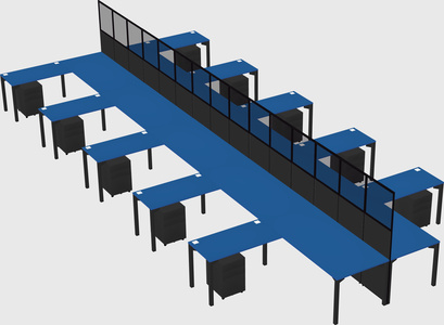 Shared l-shape cubicle