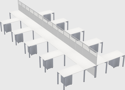 Shared l-shape cubicle
