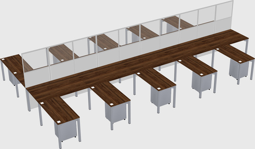 Shared l-shape cubicle