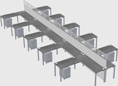 Shared l-shape cubicle