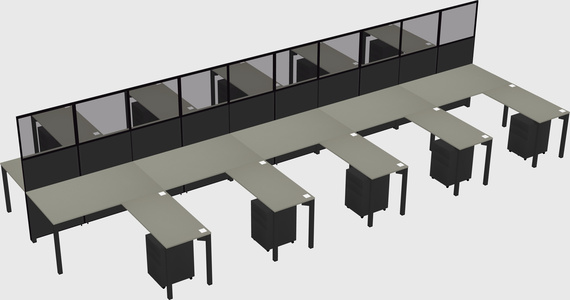 Shared l-shape cubicle