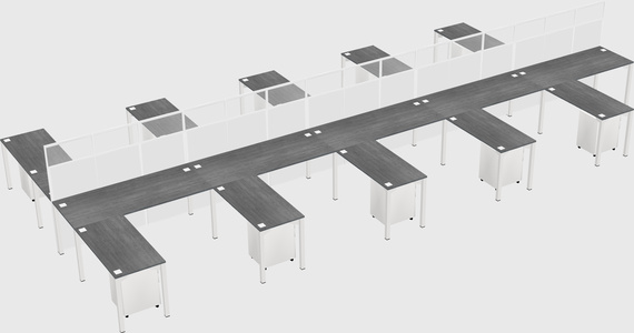 Shared l-shape cubicle