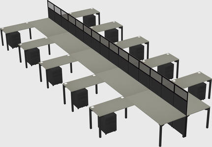 Shared l-shape cubicle