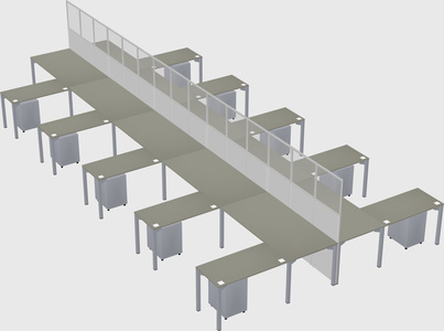 Shared l-shape cubicle