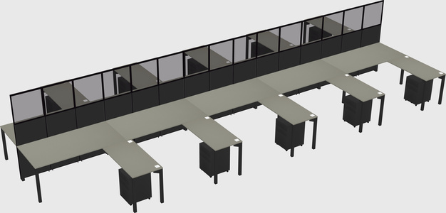 Shared l-shape cubicle