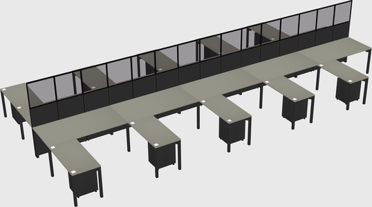Shared l-shape cubicle