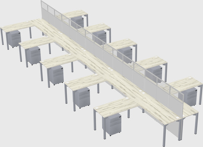 Shared l-shape cubicle