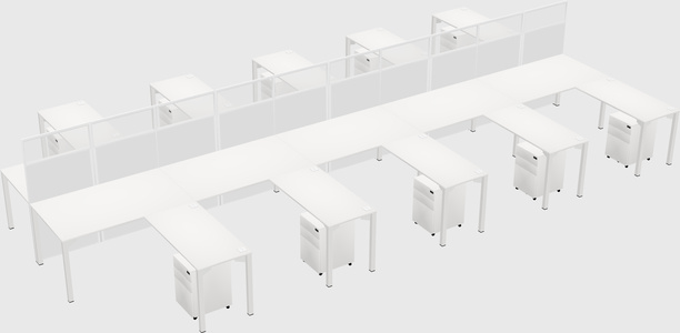 Shared l-shape cubicle
