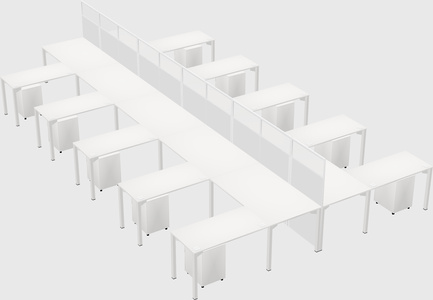 Shared l-shape cubicle