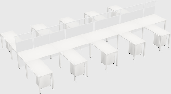 Shared l-shape cubicle