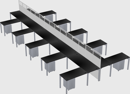 Shared l-shape cubicle