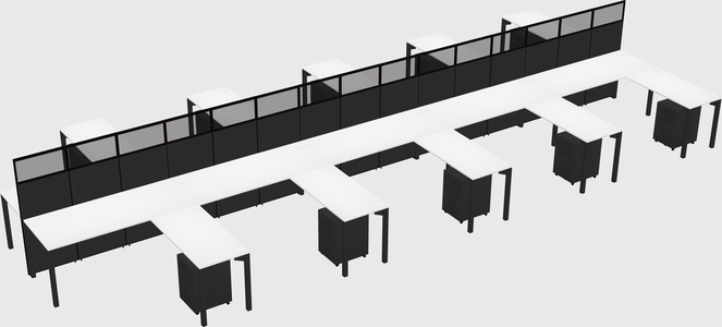 Shared l-shape cubicle