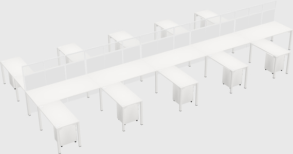Shared l-shape cubicle