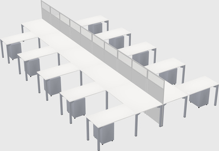 Shared l-shape cubicle
