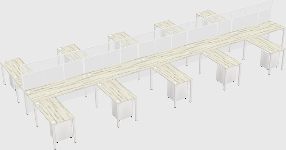 Shared l-shape cubicle