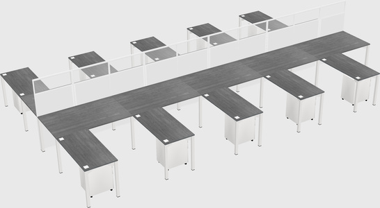 Shared l-shape cubicle