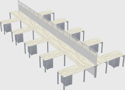 Shared l-shape cubicle