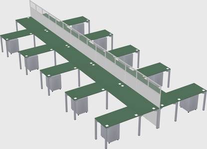 Shared l-shape cubicle