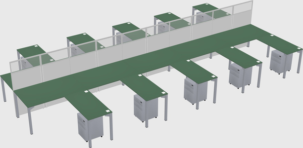 Shared l-shape cubicle