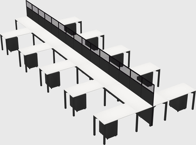 Shared l-shape cubicle