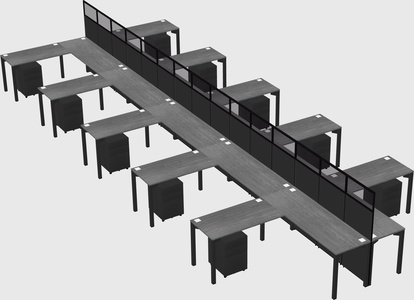 Shared l-shape cubicle