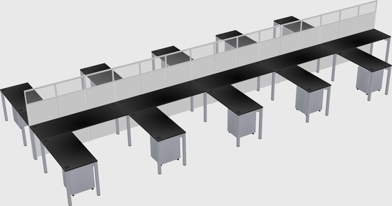 Shared l-shape cubicle